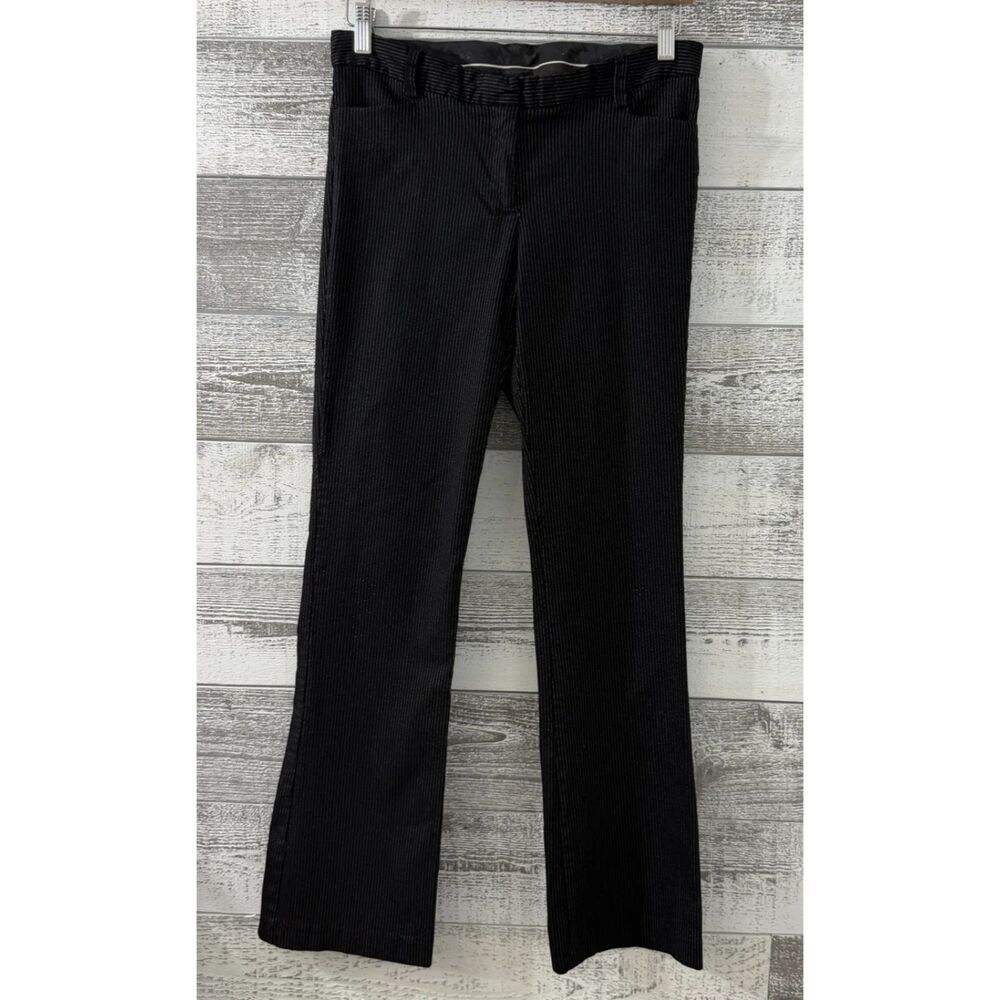 Kelly Dress Pants Pinstripe Black Stretch Flared Size 11 (Fit 30x30) Made USA